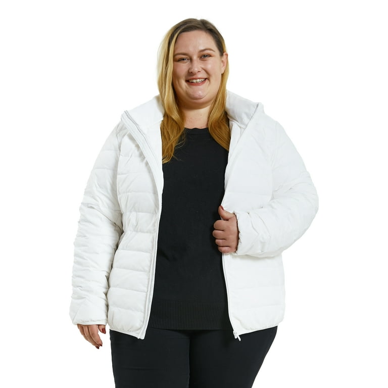 Soularge Women's Plus Size Winter Warm Quilted Puffer Jacket with Fur Hood