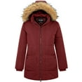 thumbnail image 1 of Soularge Women's Winter Plus Size Puffer Jacket Waterproof Winter Coat Warm Hooded Winter Jacket Red 4X, 1 of 8