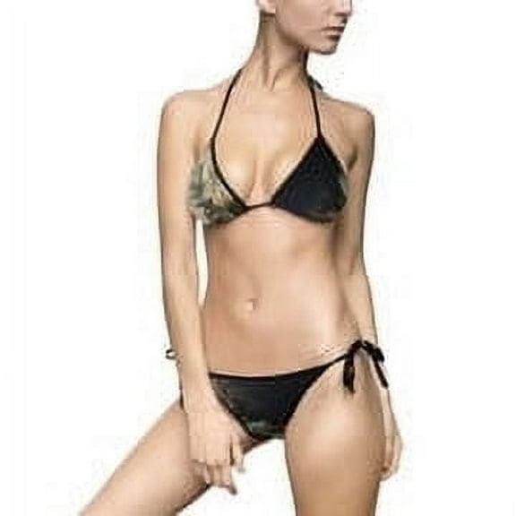 Soulful Bikini Swimsuit,Black, Women's Large