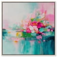thumbnail image 1 of Soulful Green and Pink Canvas Print Pastel Wall Decor by Art Remedy, Silver Frame, 12 x 12, 1 of 6