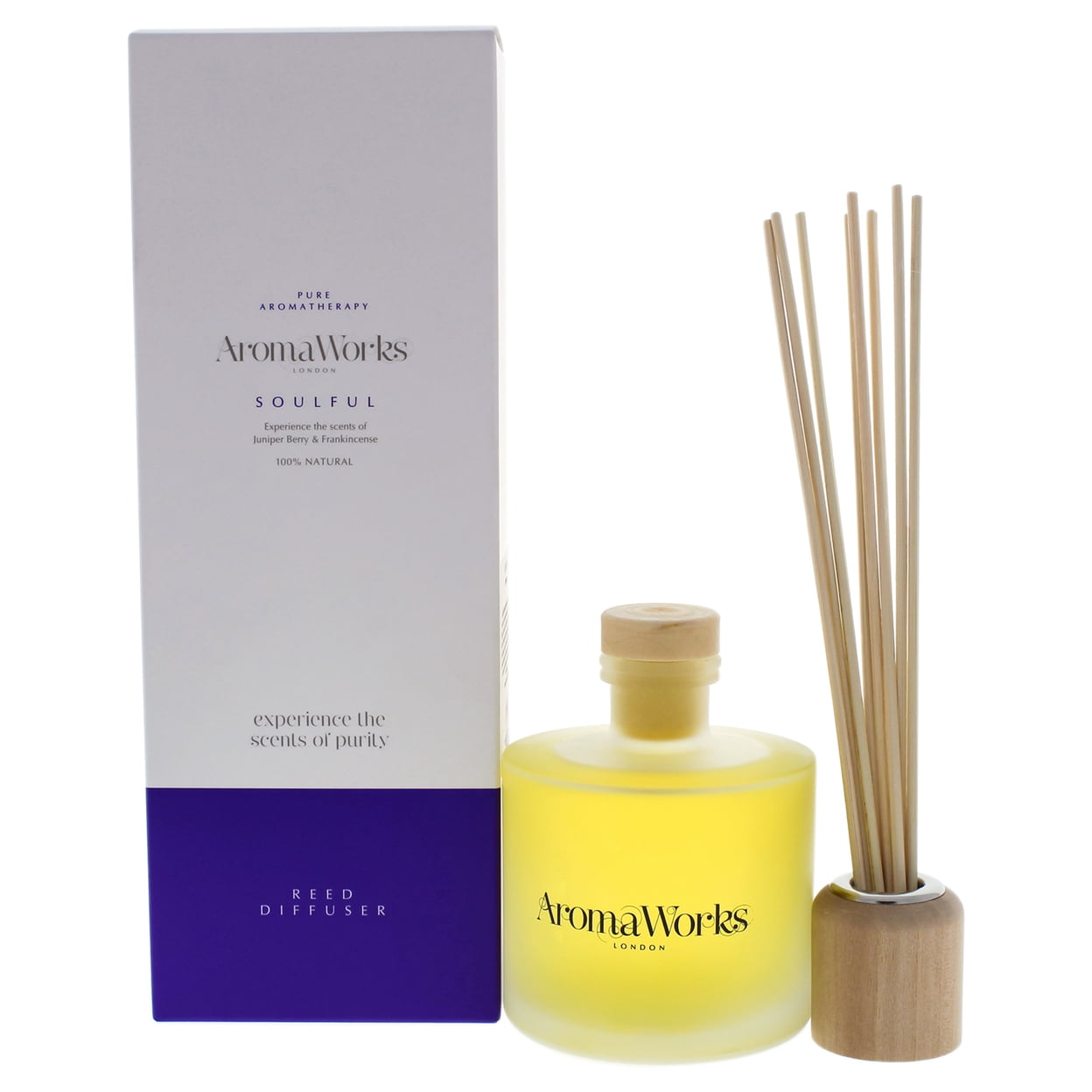 Soulful 6.76 oz Yellow Glass Reed Diffuser with Natural Reeds