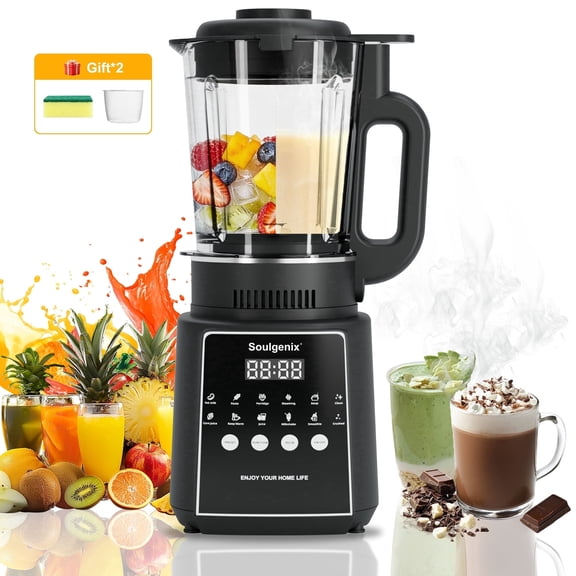 Soulgenix Countertop Blender, 55oz 1200W Blender for Kitchen, Countertop Blender with Self-Cleaning, Food Processer for Smoothies and Milkshake