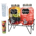 thumbnail image 1 of Soulgenix 2 Gallon Glass Drink Dispenser Set, Drink Dispensers for Parties Beverage Dispenser with Stand and Stainless Steel Spigot for Juice, Fruit Tea and Lemonade, 1 of 8