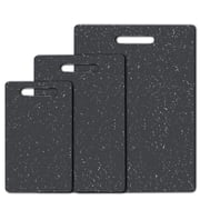 Soulgenix Cutting Boards for Kitchen,3 Pieces Chopping Board with Non Slip Handles, Reversible Large Cutting Board Set, Dishwasher Safe, Black