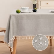 Soulgenix Tablecloth, 55"*70" Rectangle Table Cloth with Tassel, Table Cover for Dining, Party, Home, Fits Tables 30" 45" 4-6 seats, Beige