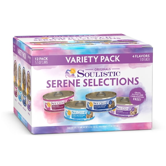 Soulistic Serene Selections Variety Pack Wet Cat Food 5.5 oz. Count of 12