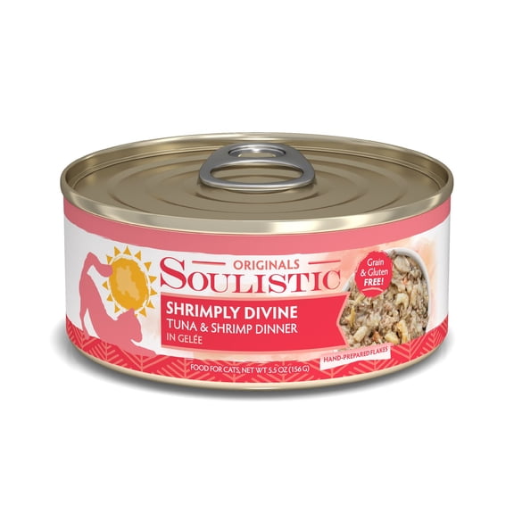 Soulistic Originals Shrimply Divine Tuna & Shrimp Dinner in Gelee Wet Cat Food, 5.5 oz., Case of 8