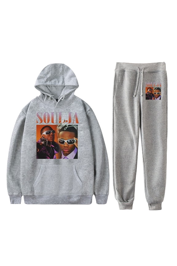 Soulja Boy 2025 Tour Merch Hoodie and SWEATPANTS set pop print Unisex Casual Street Clothing
