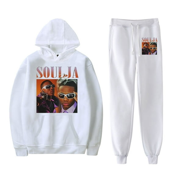 Soulja Boy 2025 Tour Merch Hoodie and SWEATPANTS set pop print Unisex Casual Street Clothing