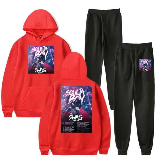 Soulja Boy The Swag Tour 2025 Merch Hoodie and SWEATPANTS set pop print Unisex Casual Street Clothing