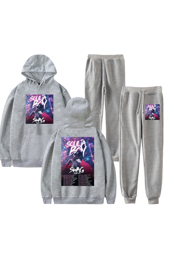 Soulja Boy The Swag Tour 2025 Merch Hoodie and SWEATPANTS set pop print Unisex Casual Street Clothing