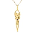 thumbnail image 1 of 925 Sterling Silver Soulmate Necklace, Gift for Her, Gold Overlay, Large Pendant, Amethyst Cubic Zirconia Stone, 1 of 4