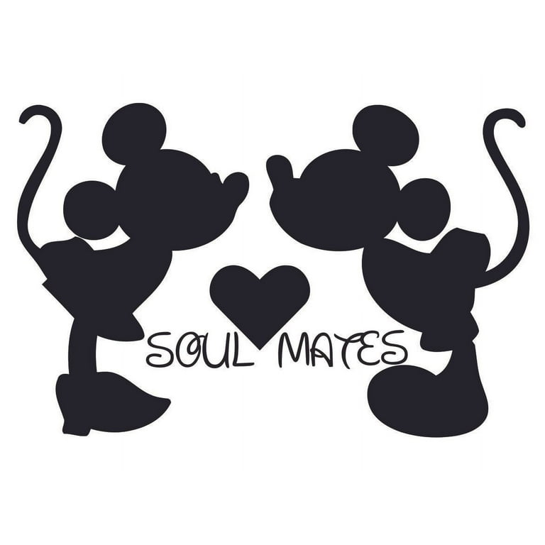 Soulmate And Minnie Silhouette Customized Wall Decal - Custom Vinyl Wall  Art - Personalized Name - Baby Girls Boys Kids Bedroom Wall Decal Room  Decor Wall Stickers Decoration Size (20x20 inch) 
