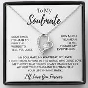 To My Soulmate Anniversary Jewelry Eternal Necklace, A Meaningful Necklace Perfect For Anniversaries Birthdays Valentine V3433, White Forever Love Necklace