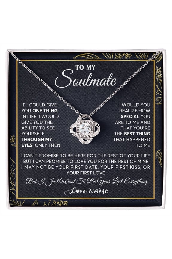Soulmate Best Thing Necklace, White Love Knot Necklace