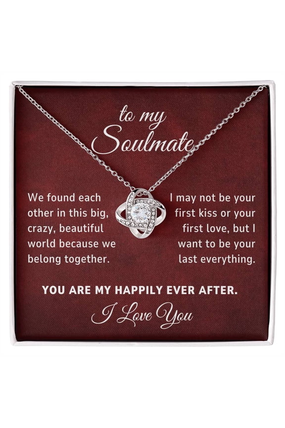 Soulmate Gift, Crazy Beautiful World Romantic Love Knot Necklace