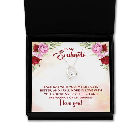 Soulmate Gift Necklace, Birthday Gift Necklace For Soulmate, Anniversary Gift Necklace, Solitaire Gift Necklace, Wife Gift, Girlfriend Gift Necklace,