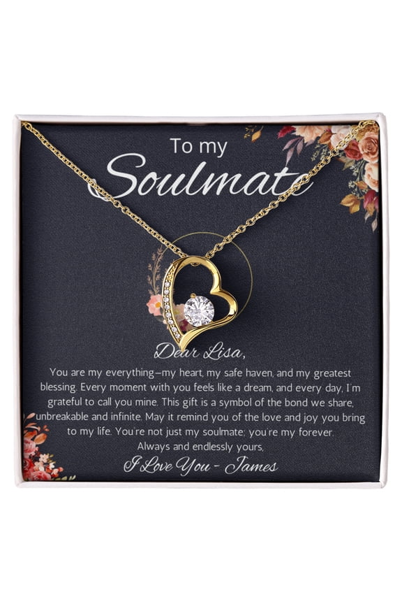 Soulmate Gift Necklace For Her, Personalized Gift Necklace, Gift For Wife, Girlfriend, Soulmate, Valentines Day Gift Necklace, Gift For Her