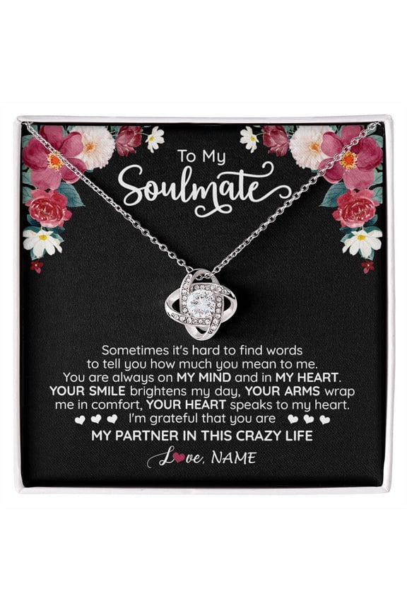 Soulmate My Partner Necklace, White Love Knot Necklace