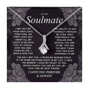 To My Soulmate Necklace Wife, Girlfriend, Fianc e - Anniversary, ValentineS Day Necklace Soul Mates, Soulmate Jewelry Birthday From Husband #66, White Alluring Necklace