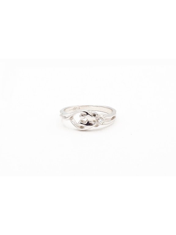 925 Sterling Silver Soulmate Ring, Gift for Her, Clear Cubic Zirconia Stone, Size 7
