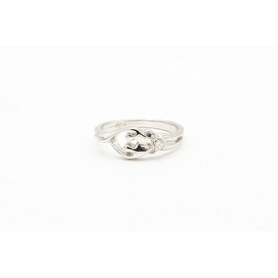 925 Sterling Silver Soulmate Ring, Gift for Her, Clear Cubic Zirconia Stone, Size 8