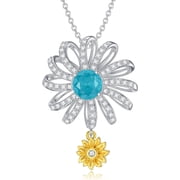 Soulmeet 925 Exquisite Sterling Silver Necklace for Women, Sunflower/Sun/Heart/Angel/Bunny Necklace, Womens Jewelry, Mothers Day Gift, Birthday Style 7, Standard Sterling Silver, Cubic Zirconia