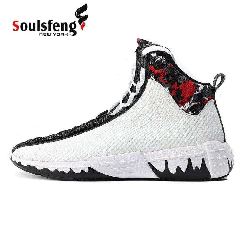 Soulsfeng Men High Tops Shoes Black Basketball Sneakers Lightweight ...