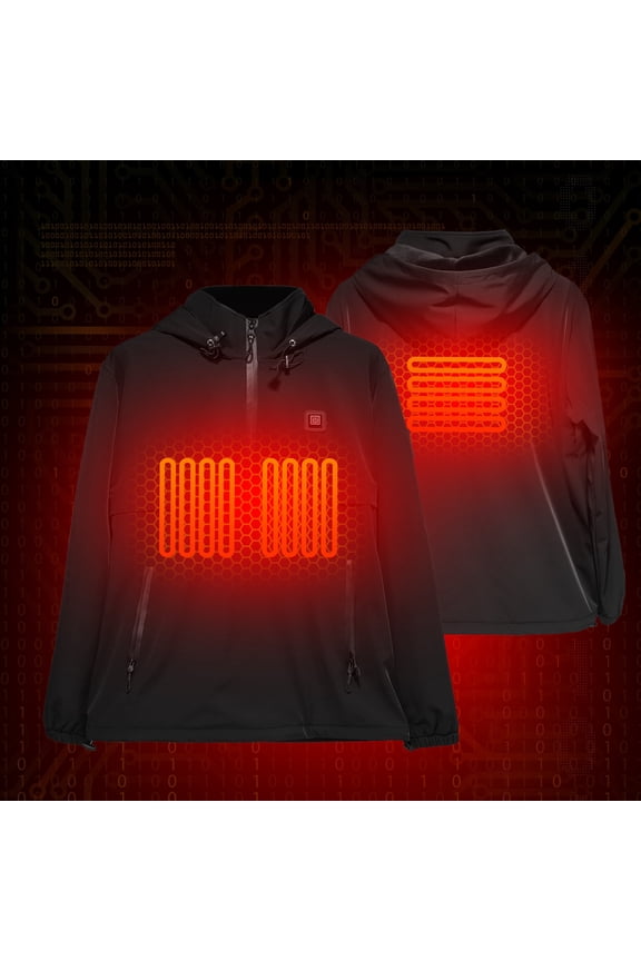 Men Women Waterproof Heated Jacket Ooutdoor Raining Hoodie EcoHeat-X
