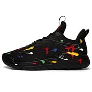 Men's Anti-Slip Running Shoes Mesh Lightweight Breathable Training Black Sneakers Size 10