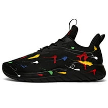 Soulsfeng Men's Anti-slip Running Shoes Mesh Lightweight Breathable Training Black Sneakers Size 10
