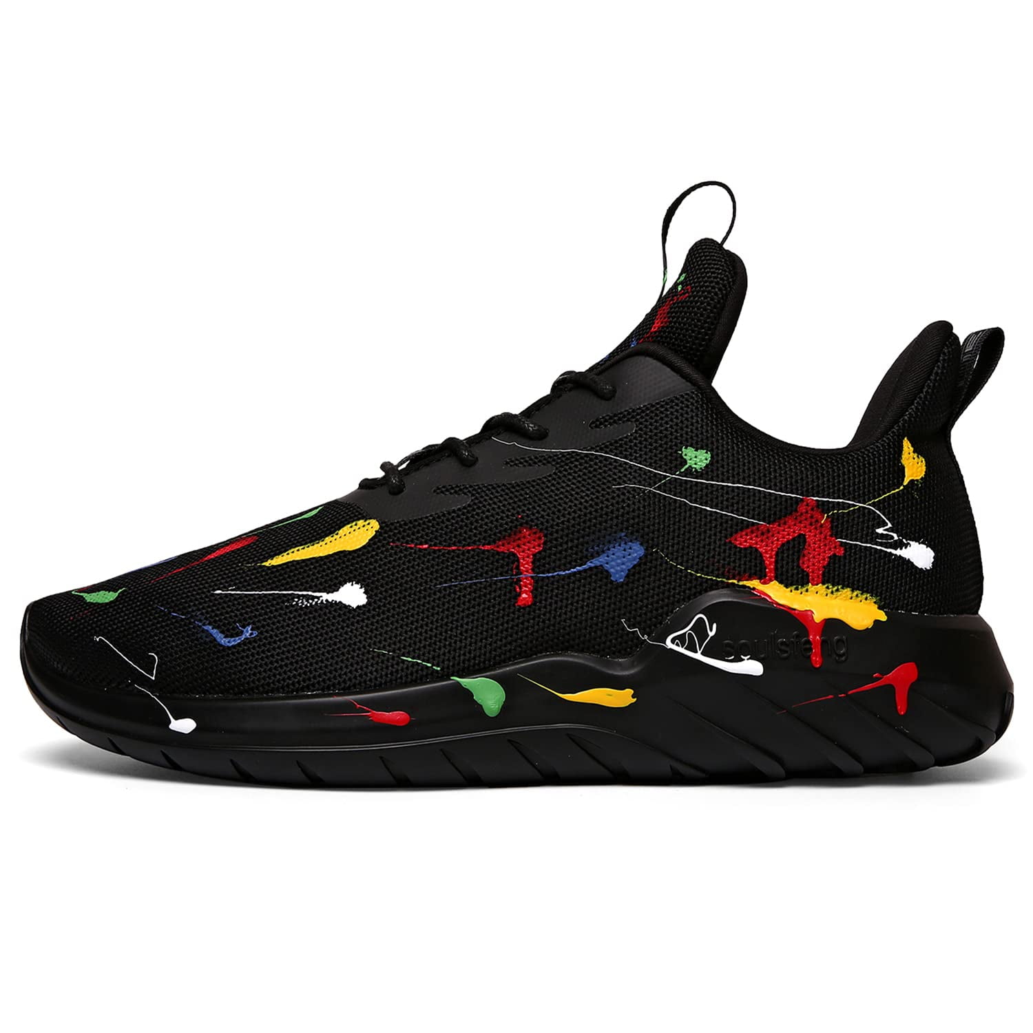 Men's Anti-slip Running Shoes Mesh Lightweight Breathable Training Black Sneakers Size 7