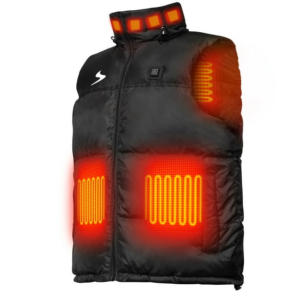 Soulsfeng Men's Heated Down Vest Warm with Rechargeable Battery Women's Lightweight Heated Vest Size L