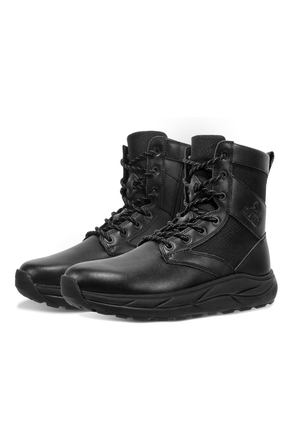Men's Women's Tactical Boots Lightweight Side Zipper Outdoors Combat Hiking Desert Boots Black Size 40