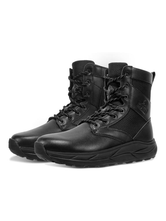 Men's Women's Tactical Boots Lightweight Side Zipper Outdoors Combat Hiking Desert Boots Black Size 49.5