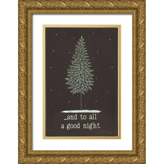 Soulspeak And Sawdust 17x24 Gold Ornate Wood Framed with Double Matting Museum Art Print Titled - And to All a Good Night