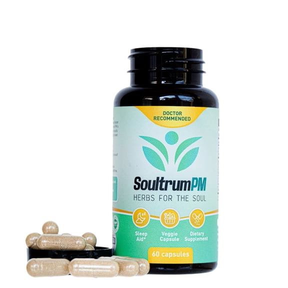 Soultrum PM: Nighttime Sleep Aid Supplement that Supports Relaxation, Sleep Quality & Duration.