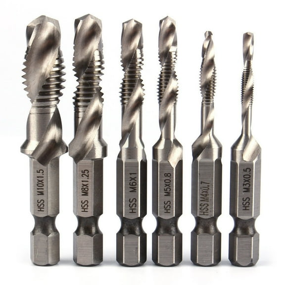 Soumake 1/4 Inch Hex Shank Hss Metric Hand Screw Thread Tap Taper Drill Bit Tool M3-M10 Practical