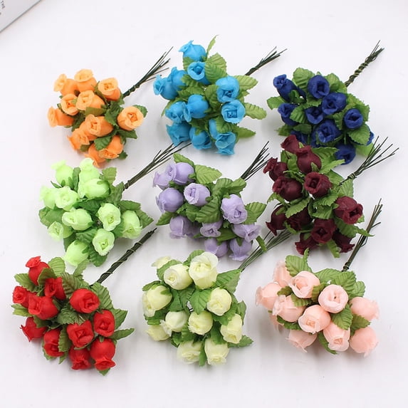 Soumake 1 Bouquet Artificial Flower 12 Rose Heads Diy Craft Home Party Wedding Decor Household