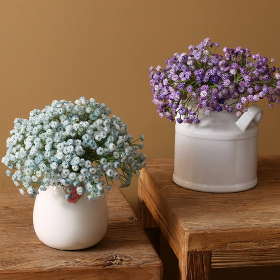 Soumake 1 Bouquet Gypsophila Bouquet Easy Care Multi-fork Anti-fade No-watering Flower Arrangement Fake Gypsophila for Wedding