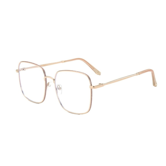 Soumake 1 Pair Anti Blue Light Computer Glasses without Degree Women Men Blue Light Blocking Metal Frame UV Eyeglasses Eyewear