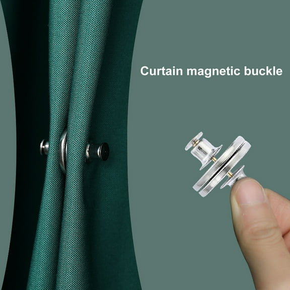 Soumake 1 Pair Curtain Magnet Closure Prevent Light Leaking Strong Alloy Bathroom Shower Curtain Weight Magnet Clasp Holdback Button Home Supplies