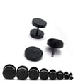thumbnail image 1 of Soumake 1 Pair Men Cool Punk Round Black Stainless Steel Ear Stud Piercing Earrings 3Mm - 14Mm Fashion, 1 of 8
