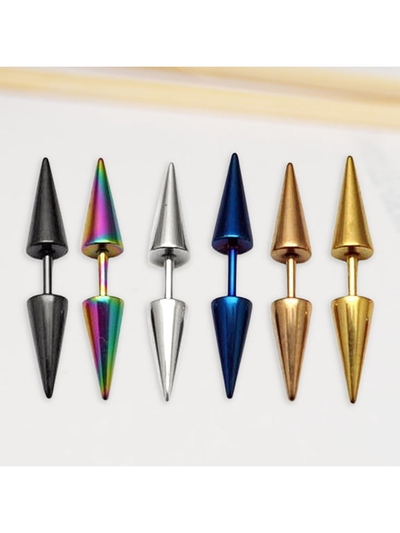 1 Pair Stud Earring Fine Workmanship Women Accessories Portable Unisex Double Rivet Spike Earrings for Pub