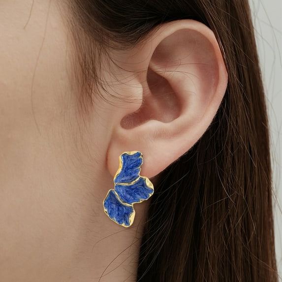 Soumake 1 Pair Stud Earrings Maple Leaf Flower Women Earrings Smooth Surface Lightweight Ear Studs Jewelry Accessories