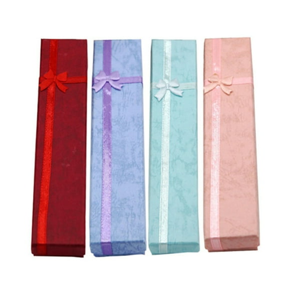 Soumake 1 Pc Elegant Bowknot Long Necklace Bracelet Display Storage Case Jewelry Gift Box Fashion