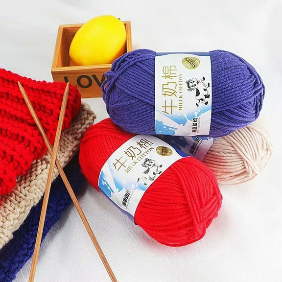Soumake 1 Roll 5-strand Wool Yarn Soft Warm DIY Beginner Needlework Hand Knitting Crochet Yarn Ball for Sewing Shop