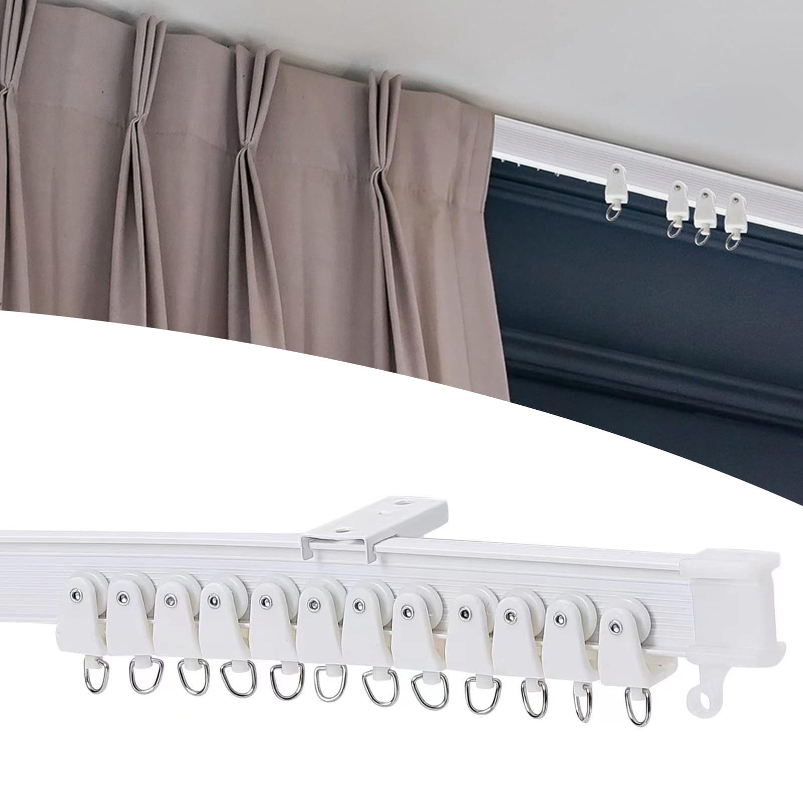 Soumake 1 Set Curtain Track Accessories Ceiling Curtain Track Bendable