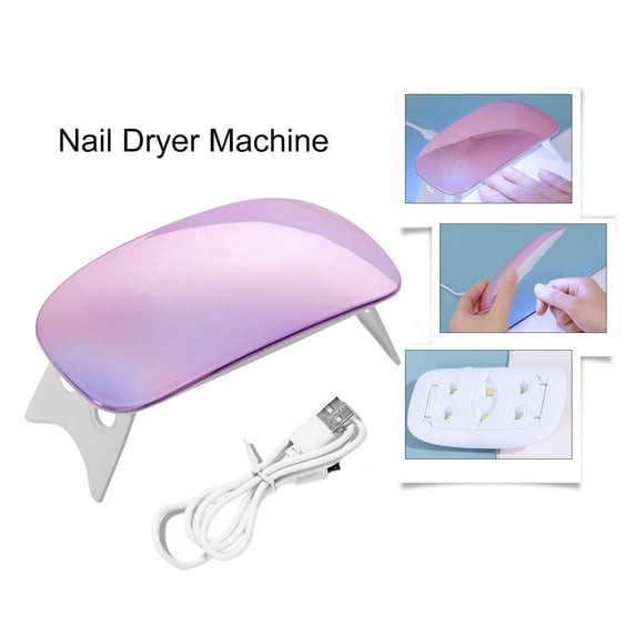 Soumake 1 Set Nail Lamp One-key Timing Foldable USB Charging Quick-drying Portable Dual Light Source Mini Nail Phototherapy Machine Women Supply