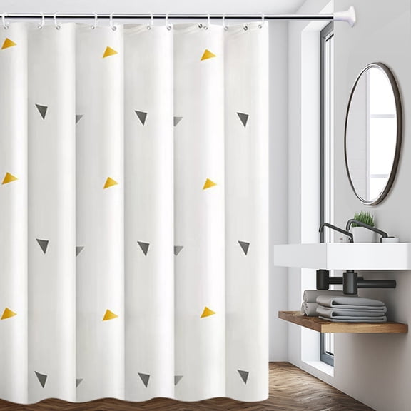Soumake 1 Set Shower Curtain Easy Installation Shower Partition Tear-resistant Waterproof Bathtub Curtain for Home Bathroom